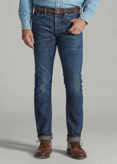 Pánské Džíny Ralph Lauren Slim Fit Selvedge - 16453-CZAR